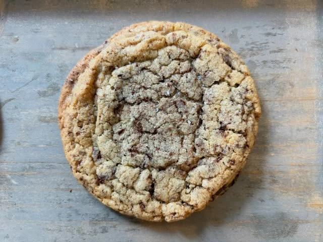Etta’s chocolate chunk cookie on a baking tray